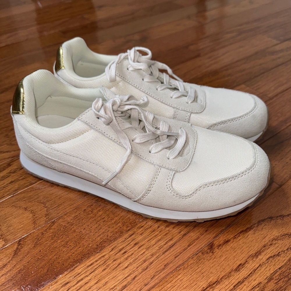J. Crew Size 8 City Sneakers White Gold